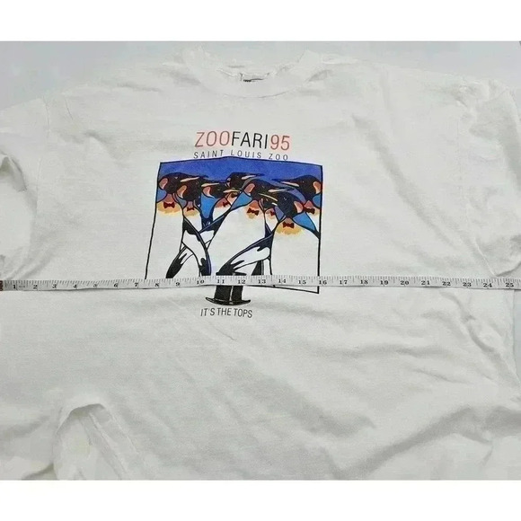 Vtg 90s STL Zoo Men's Size 2XL White T-Shirt - Picture 3 of 8